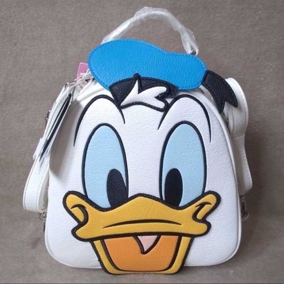 Loungefly Handbags - NWT Loungefly Disney Donald/Daisy Reversible Convertible Mini Backpack